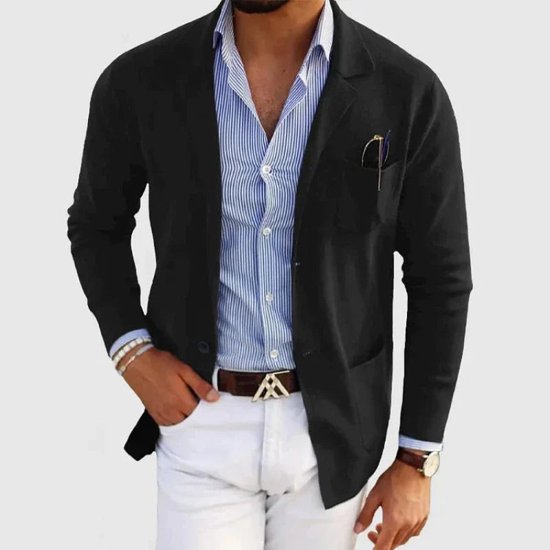Men's Blazer Black Size L Polyester 3