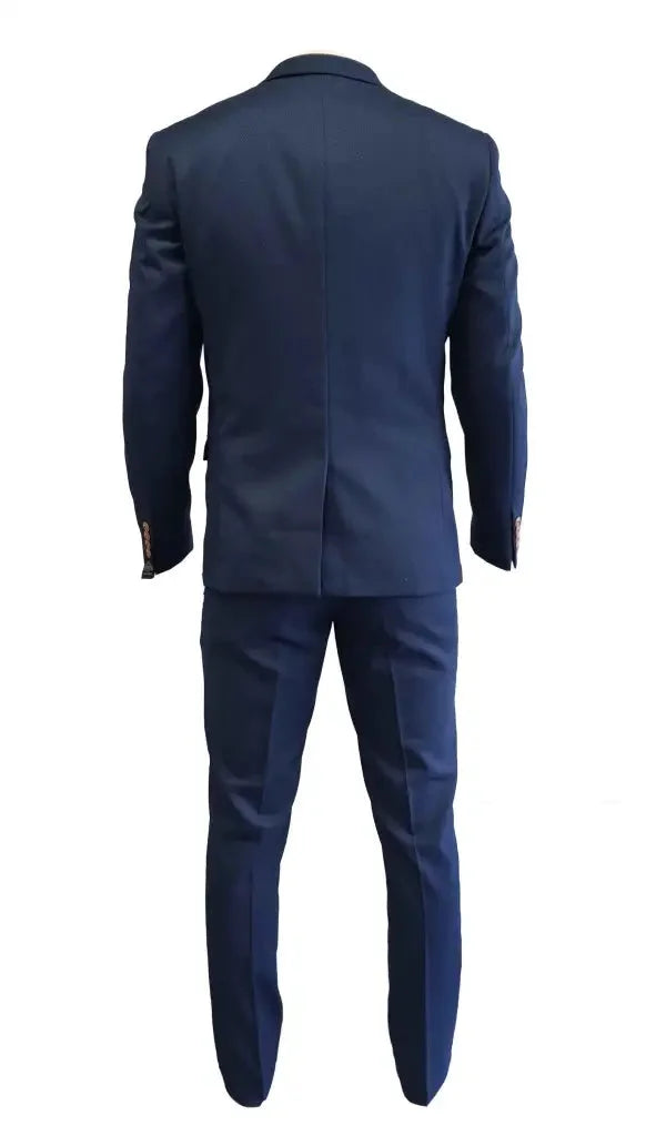 Men's Suit Navy Blue Size M Slim Fit Polyester 3-Piece Wedding Suit 7